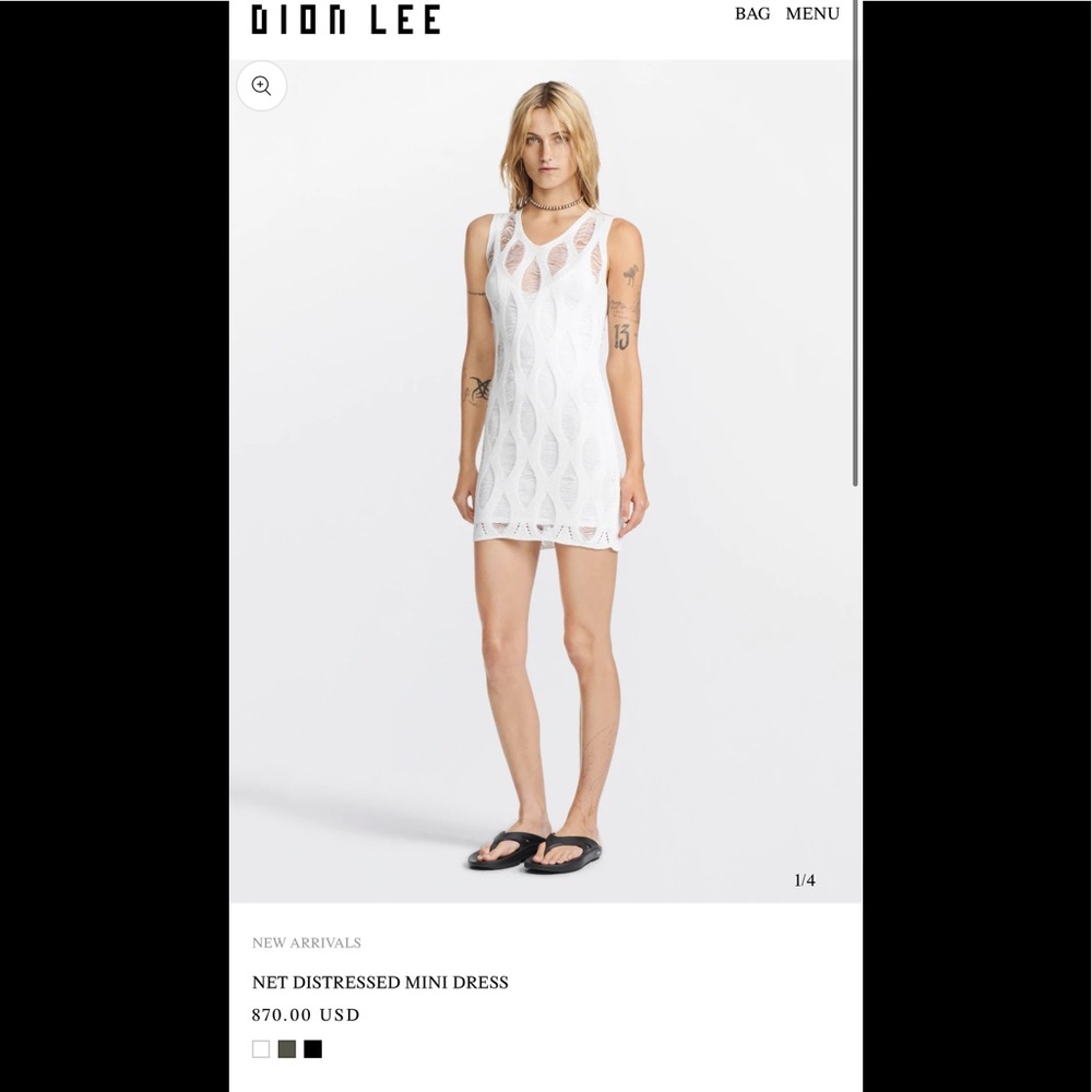 2022 spring Dion Lee NET DISTRESSED MINI Dress